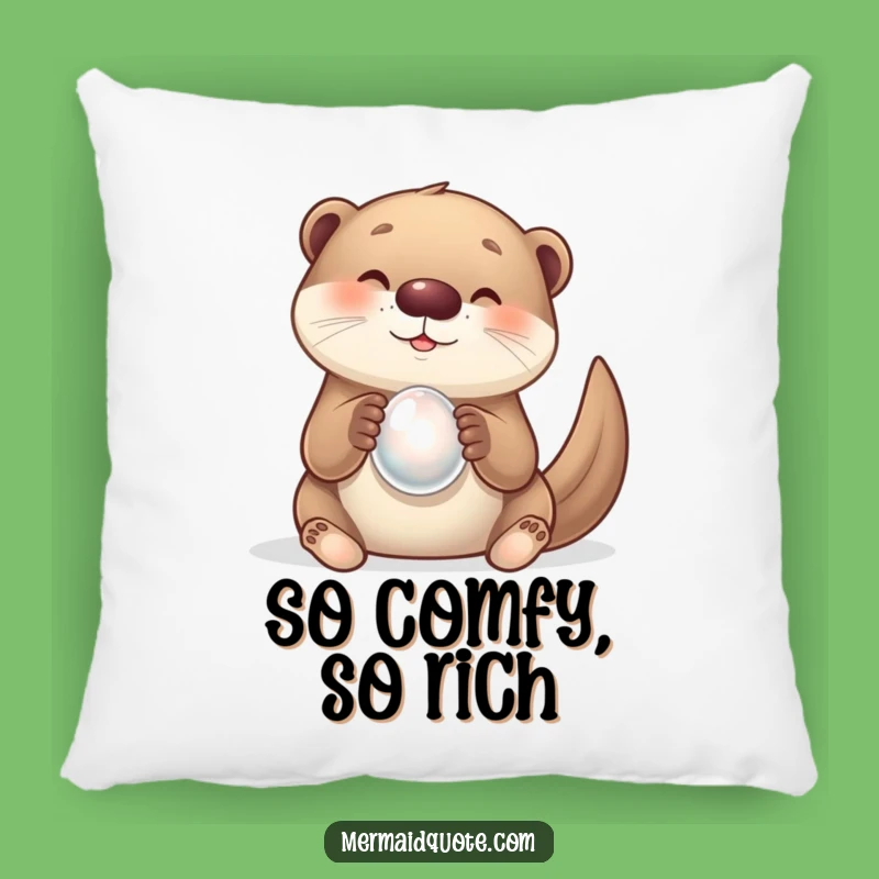 Funny Otter & Pearl Pillow - Soft & Delightful Comfort Gift