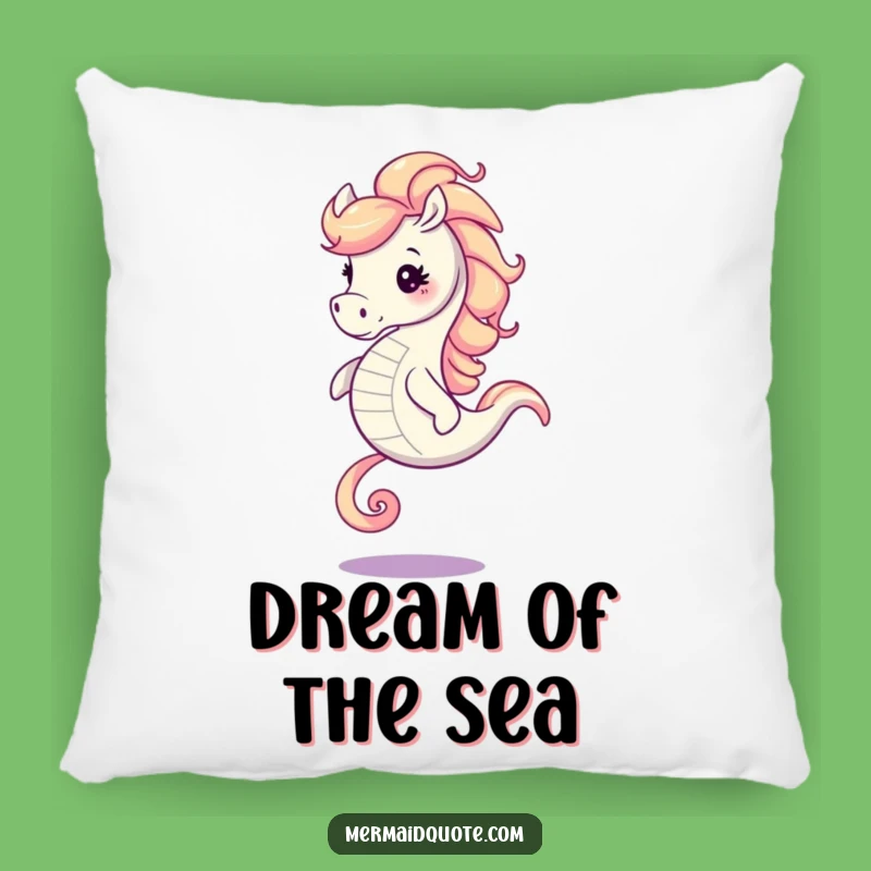 Funny Seahorse Accent Pillow: Galloping Swirling Mane Comfort Gift