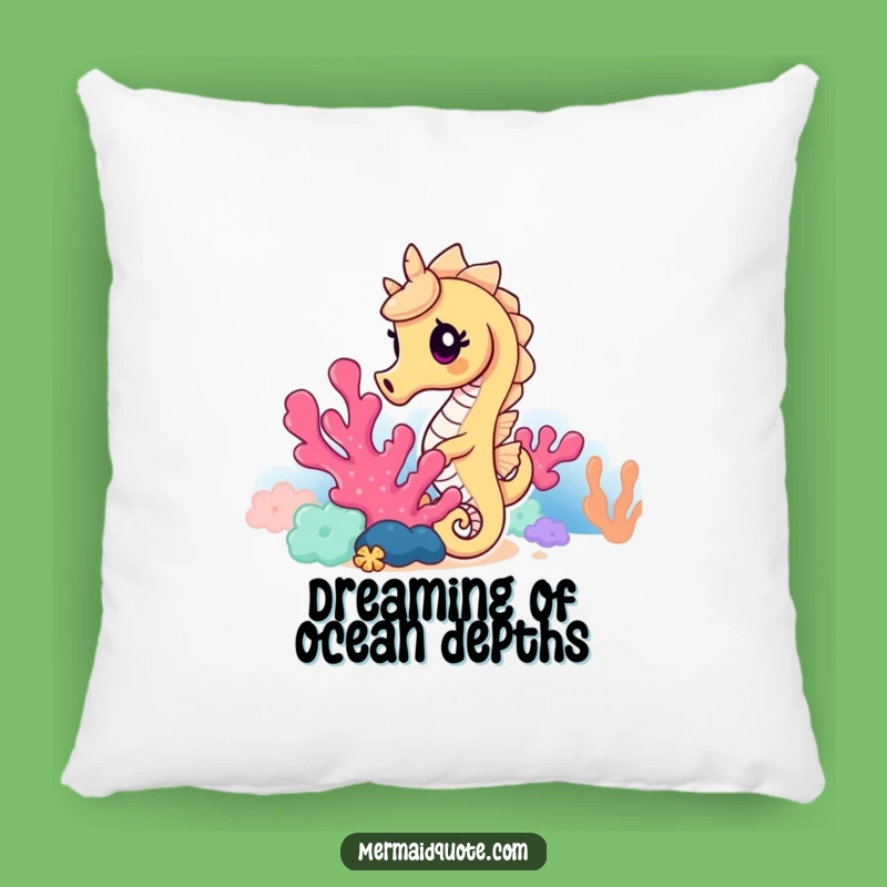 Funny Seahorse Coral Peek Pillow: Cozy Comfort with Ocean Charm