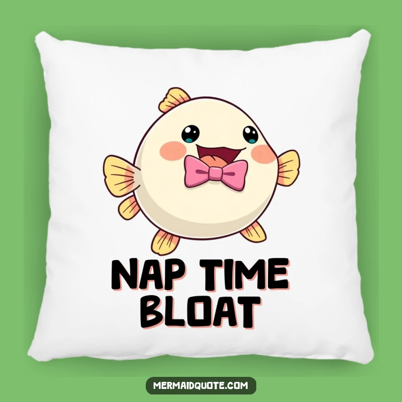 Funny Pufferfish Accent Pillow: Bow Tie Excitement Comfort Gift