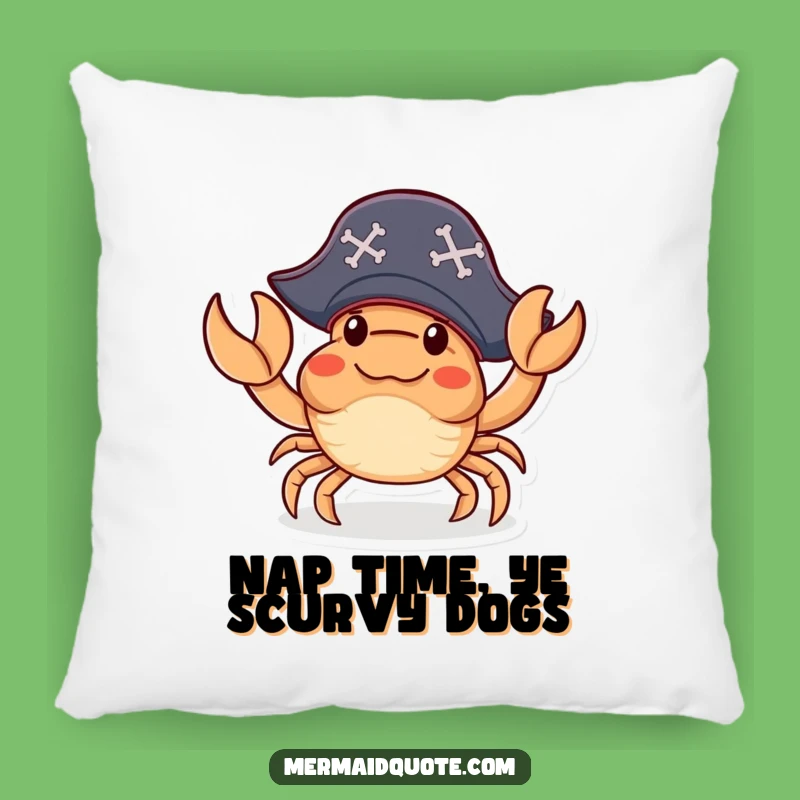Funny Crab Pirate Pillow: Cozy Up With Nautical Humor!