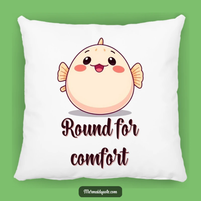Funny Shy Pufferfish Pillow: Comfy Cuddles with a Comical Round Friend
