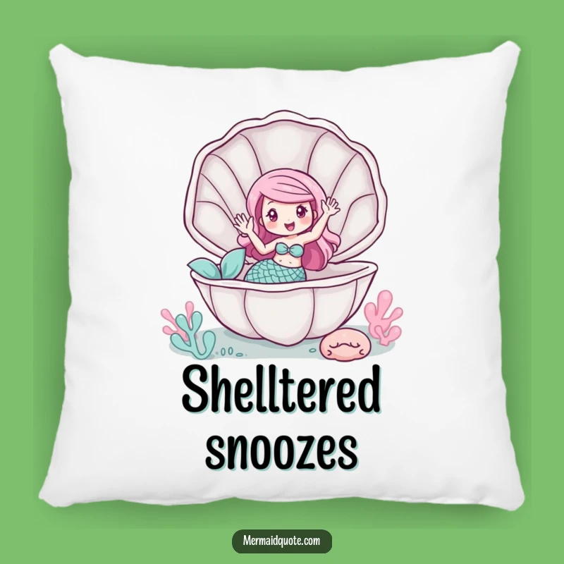 Funny Mermaid Clam Wave Pillow - Comfy & Whimsical Home Decor Gift