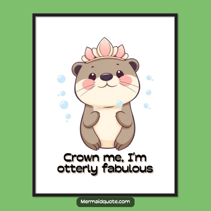 Funny Kawaii Otter Digital Art: Instant Cute Download, A Lovely Funny Gift