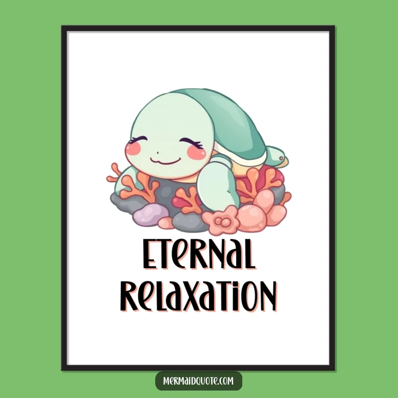 Funny Sleeping Turtle Digital Print - Instant Peaceful Art