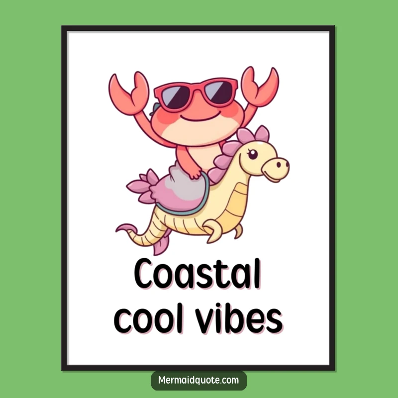 Funny Crab Digital Art: Instant Joyful Wall Decor, a Perfect Funny Gift!