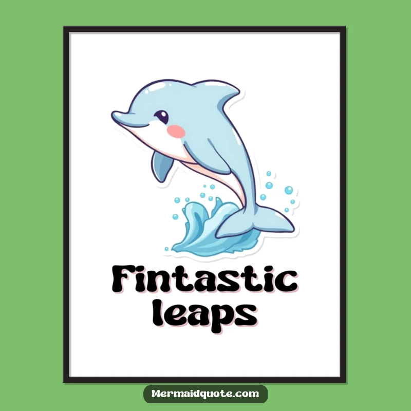 Funny Dolphin Waves Digital Print: Instant Ocean Energy, Perfect Funny Gift