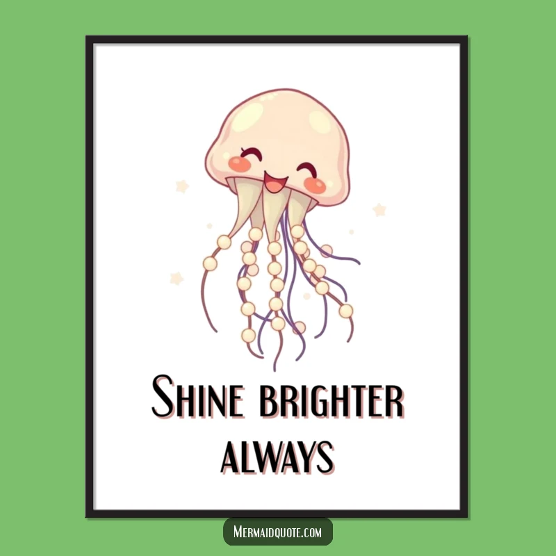 Funny Jellyfish Pearl Art Print - Instant Humorous Decor Gift!