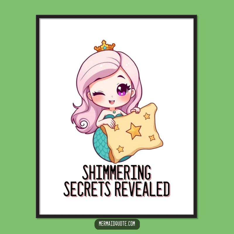 Funny Mermaid Treasure Art Print - Hilarious Map Download & Gift