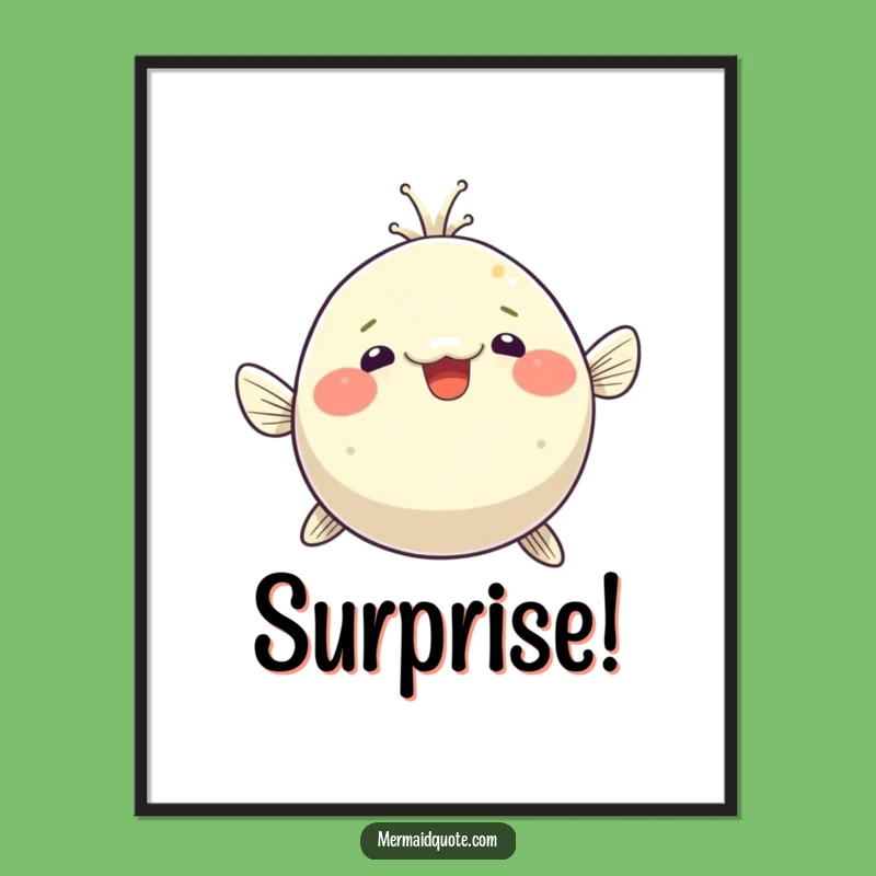 Funny Pufferfish Surprise Digital Art - Instant Hilarious Download for Whimsical Decor