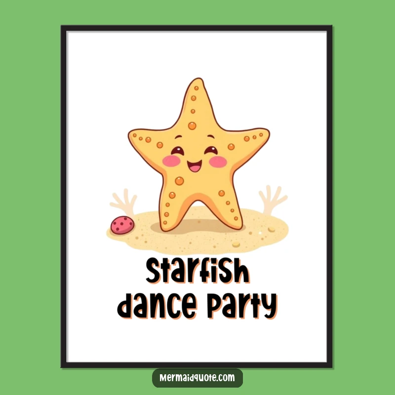 Funny Starfish Dance Digital Art: Instant Ocean Joy and Whimsy