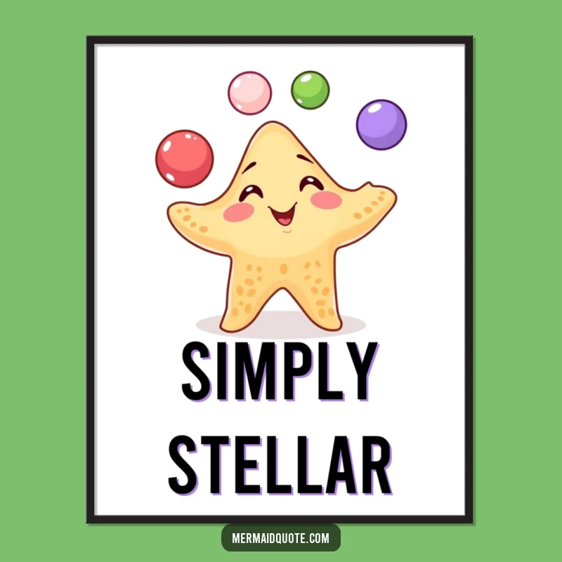 Funny Starfish Digital Art: Instant Playful Decor, a Captivating Funny Gift!