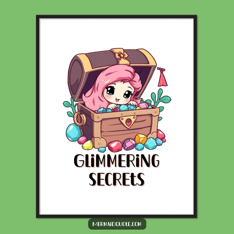 Funny Mermaid Treasure Digital Art: Instant Magic, Perfect Printable Funny Gift!