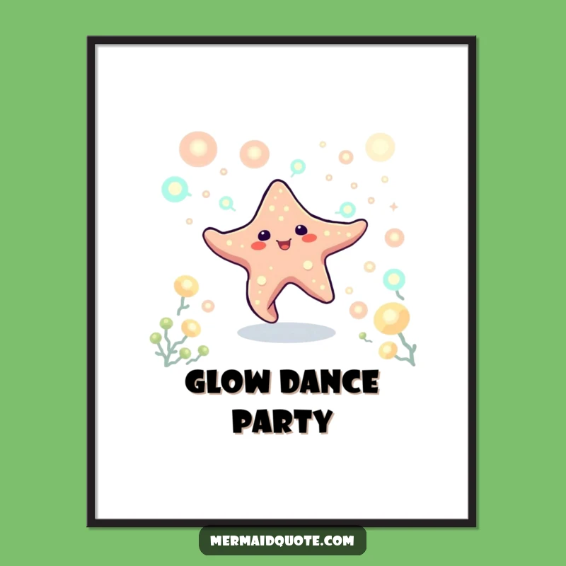 Funny Starfish Dancing Digital Art - Glowing Decor & Instant Playful Gift