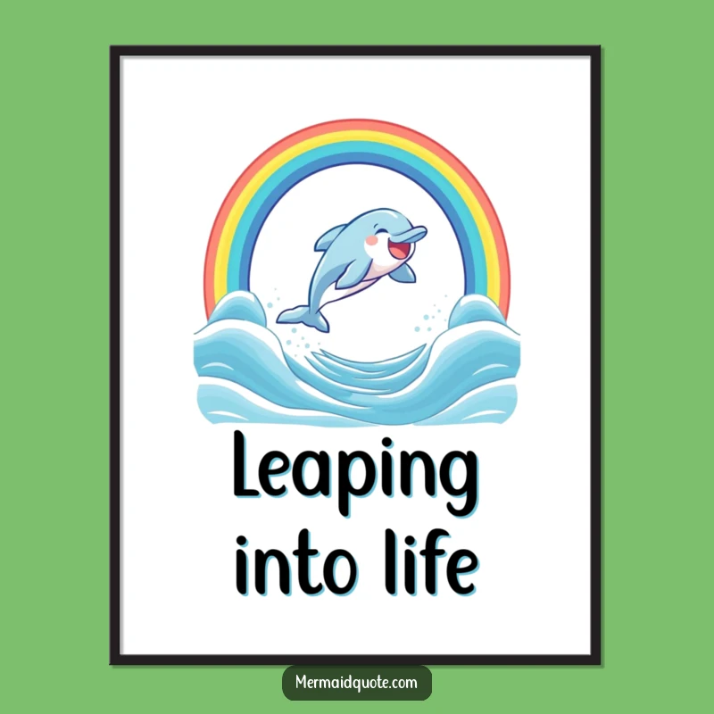 Funny Dolphin Rainbow Digital Art: Instant Ocean Joy and Laughter Download