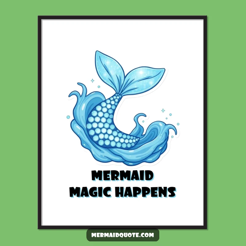 Funny Mermaid Tail Digital Print: Instant Underwater Magic Decor