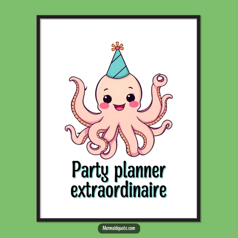 Funny Cheerful Octopus Party Digital Art: Instant Festive Decor!