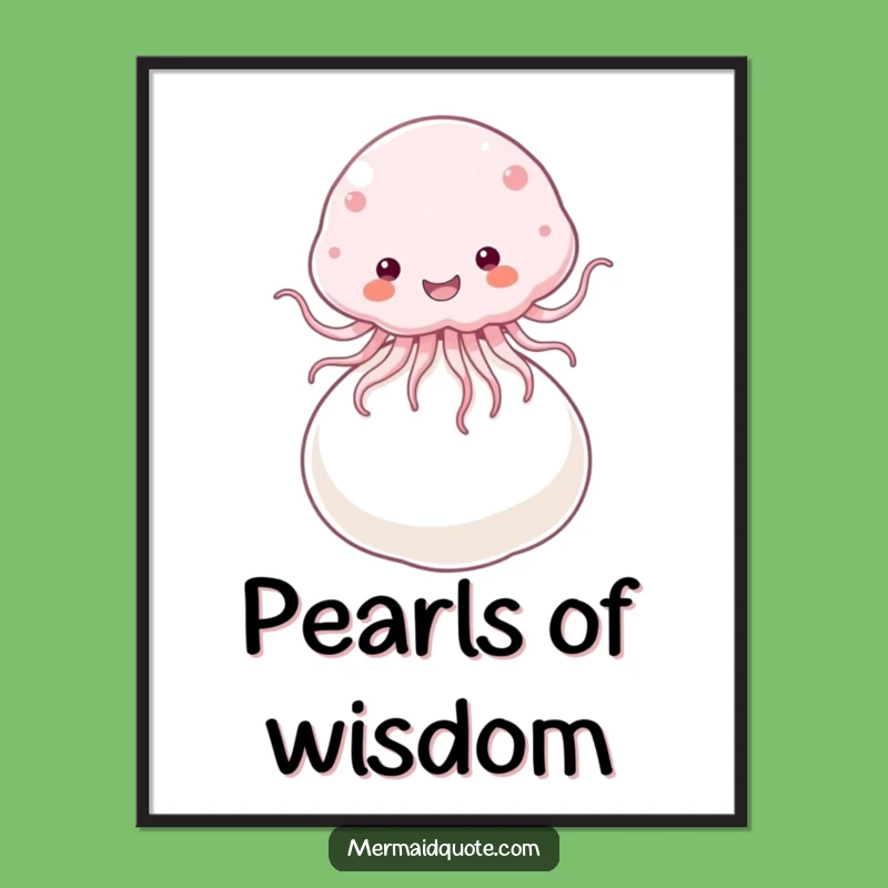 Funny Jellyfish Pearl Digital Print: Instant Joyful Decor