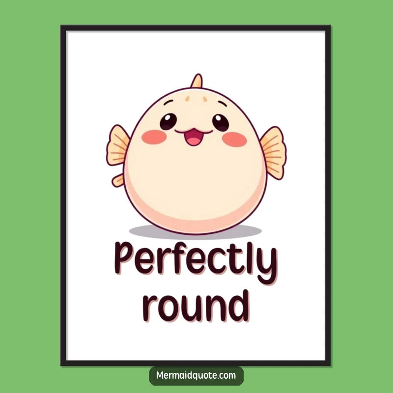 Funny Shy Pufferfish Digital Art: Instant Comical Inflation Download