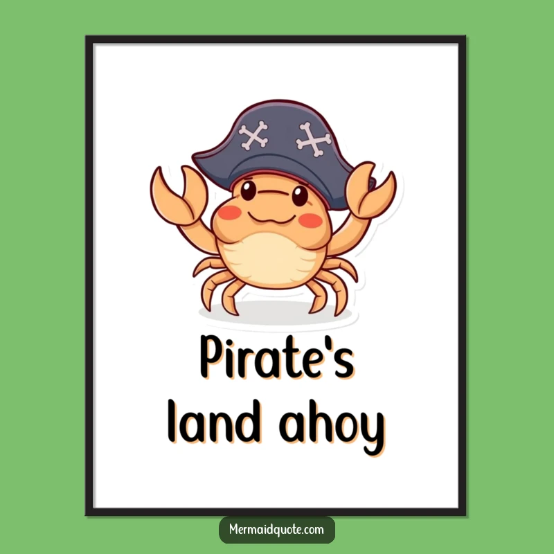 Funny Crab Pirate Digital Art: Printable Swashbuckling Humor!