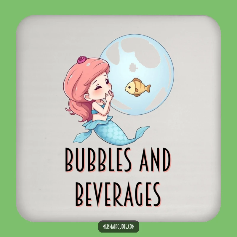 Funny Mermaid Bubble Coaster Set - Whimsical Protection & Hilarious Gift