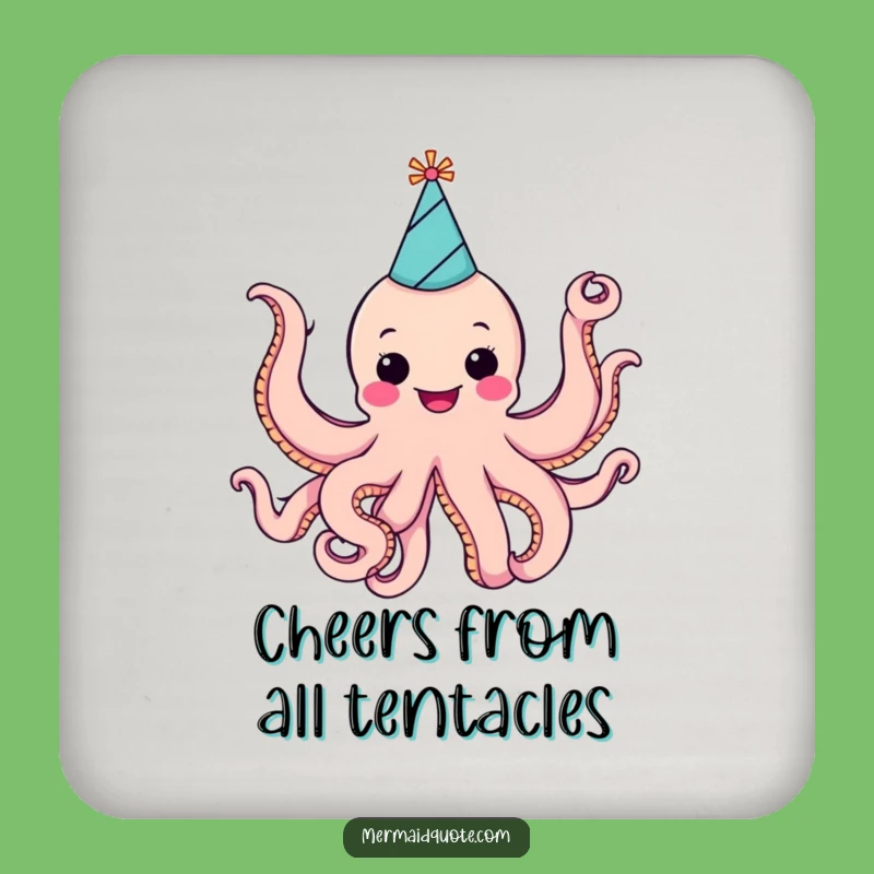 Funny Cheerful Octopus Party Coaster: Festive Drink Protection!