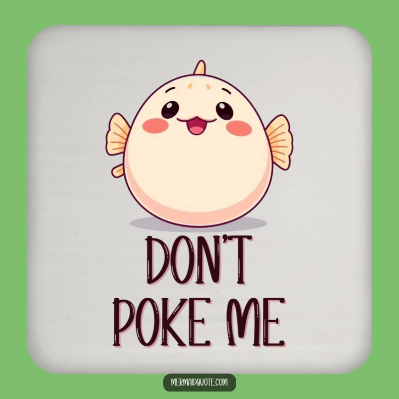 Funny Shy Pufferfish Coaster: Protect Surfaces with Comical Charm