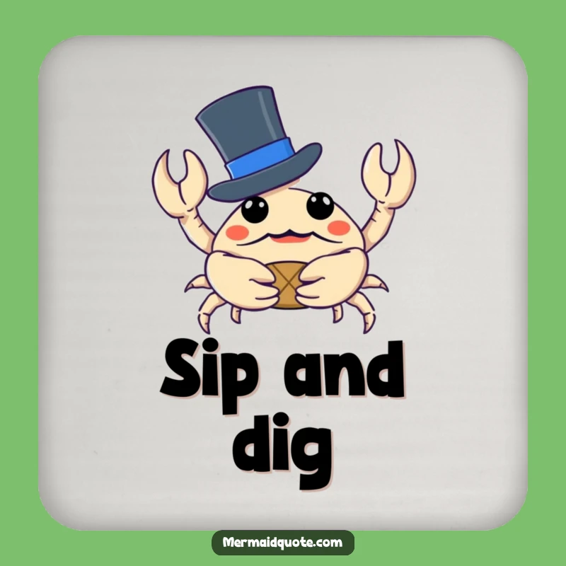 Funny Crab Coaster Set: Top Hat Treasure Protection for Your Table