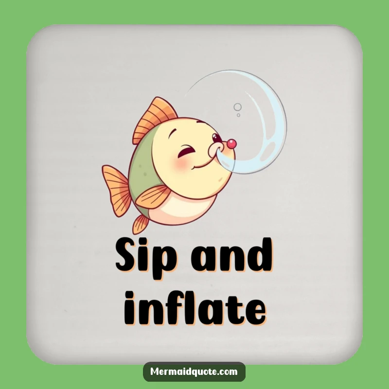 Funny Determined Fish Drink Coaster - Motivational Table Decor