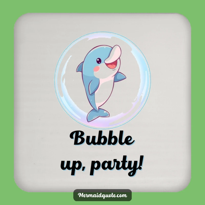Funny Dolphin Bubble Leap Coaster Set: Protect Surfaces with Playful Humor Gift