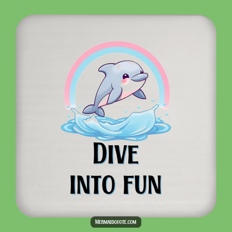 Funny Dolphin Rainbow Coaster - Protect Surfaces with Joyful Humor