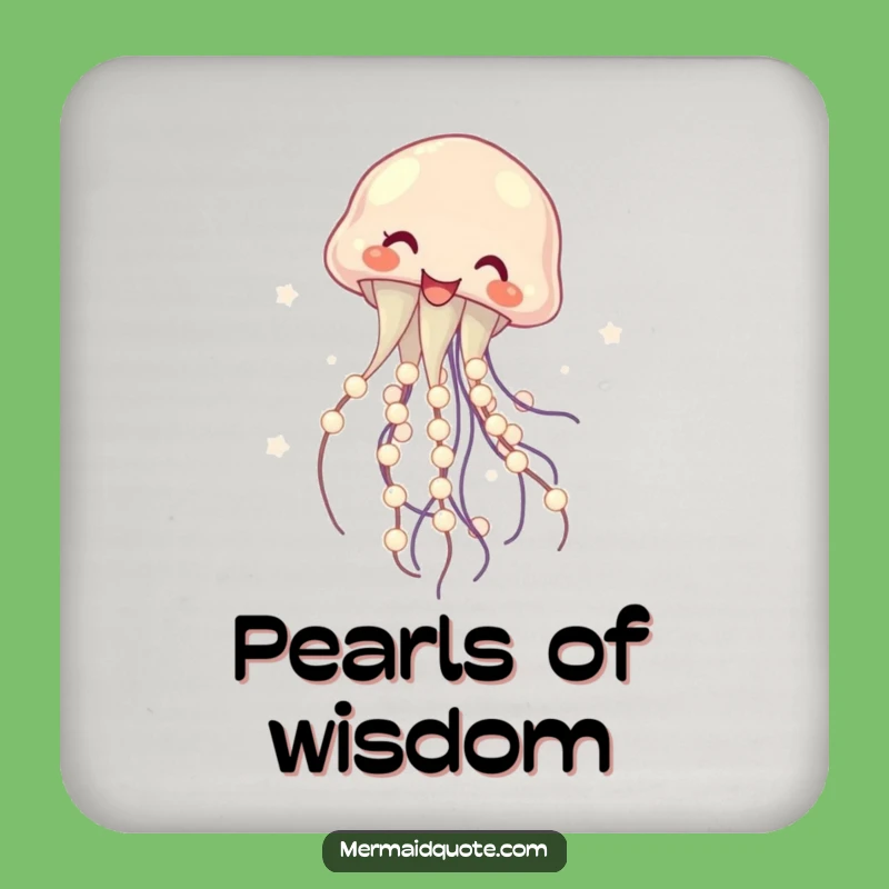 Funny Jellyfish Pearl Drink Coaster - Protect Surfaces With Humor Gift!