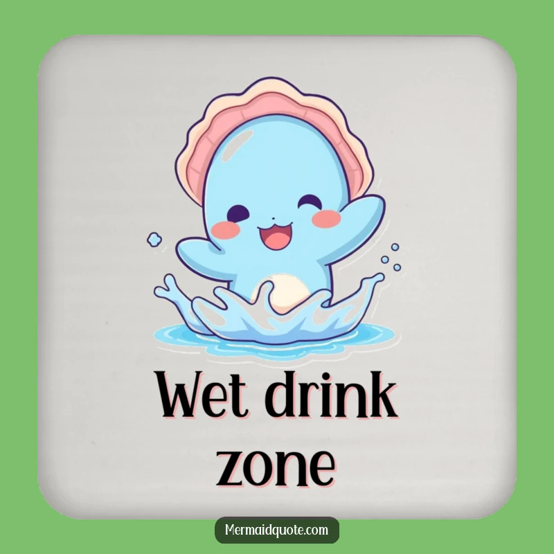 Funny Kawaii Blue Creature Coaster - Protect Surfaces with Playful Charm