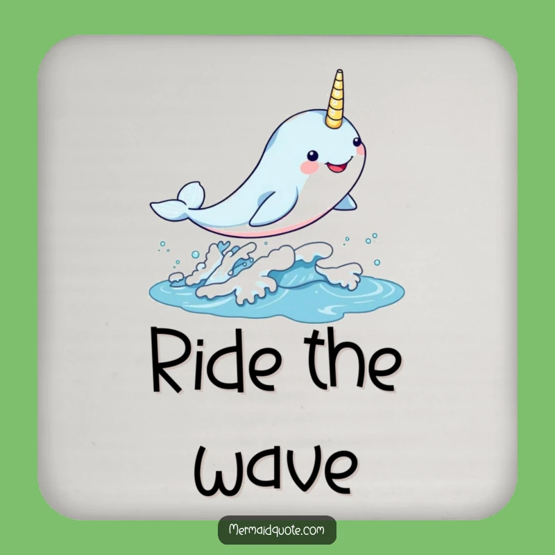 Funny Kawaii Narwhal Coasters: Protect with Magic, A Chic Funny Gift