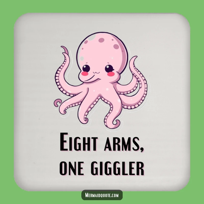 Funny Kawaii Octopus Coaster Set - Hilarious Self-Tickling Protection for Your Surfaces