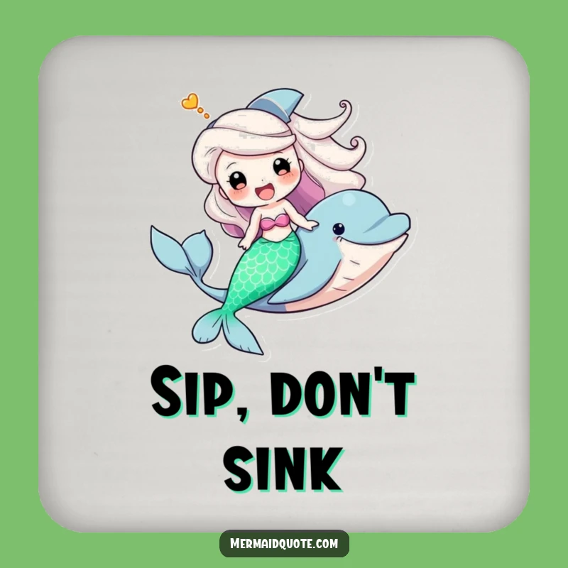 Funny Mermaid Dolphin Coaster Set - Hilarious Table Protection Gift