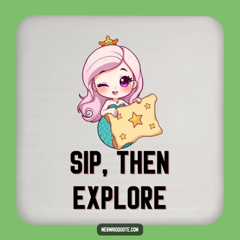 Funny Mermaid Treasure Coaster Set - Hilarious Map Protection Gift