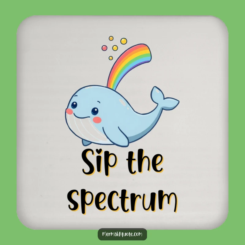 Funny Whale Coaster Set: Rainbow Spout Protection Gift for Tables