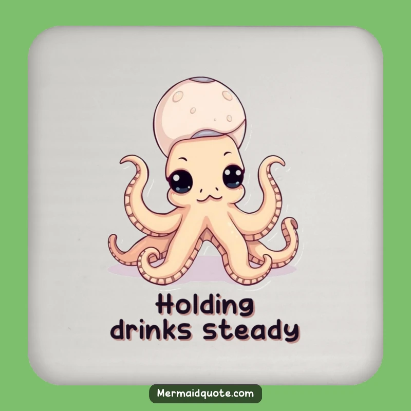 Funny Octopus Seashell Drink Coaster - Protect Surfaces Hilariously