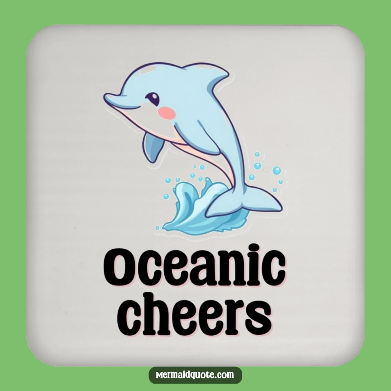 Funny Dolphin Waves Coaster Set: Ocean Table Protection, Perfect Funny Gift