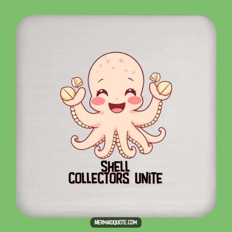 Funny Octopus Seashell Drink Coaster - Protect Surfaces With Humor Gift!