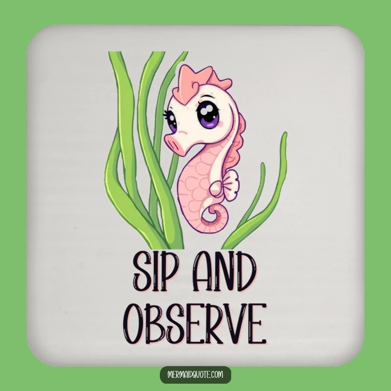 Funny Seahorse Drink Coaster: Protect Surfaces With Ocean Humor!