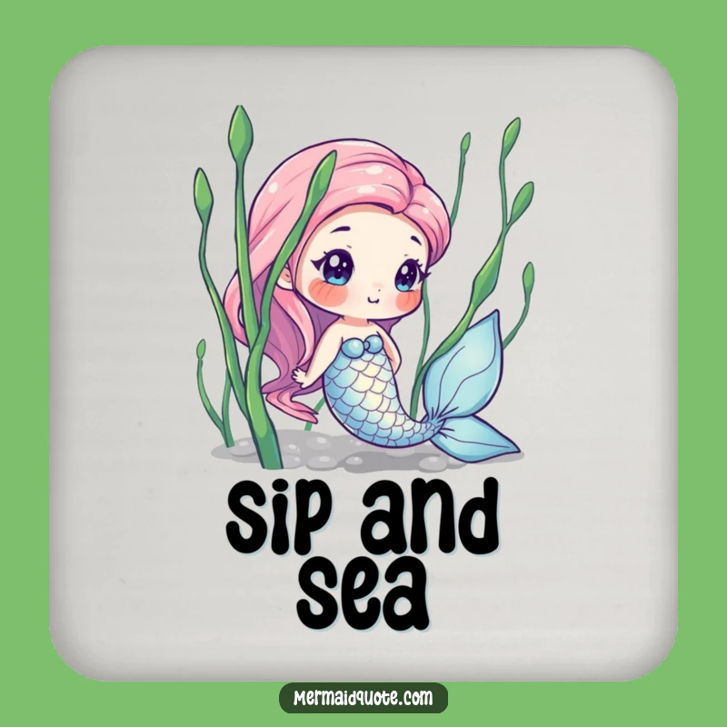 Funny Mermaid Seaweed Coaster Set: Magical Table Protection, Perfect Funny Gift
