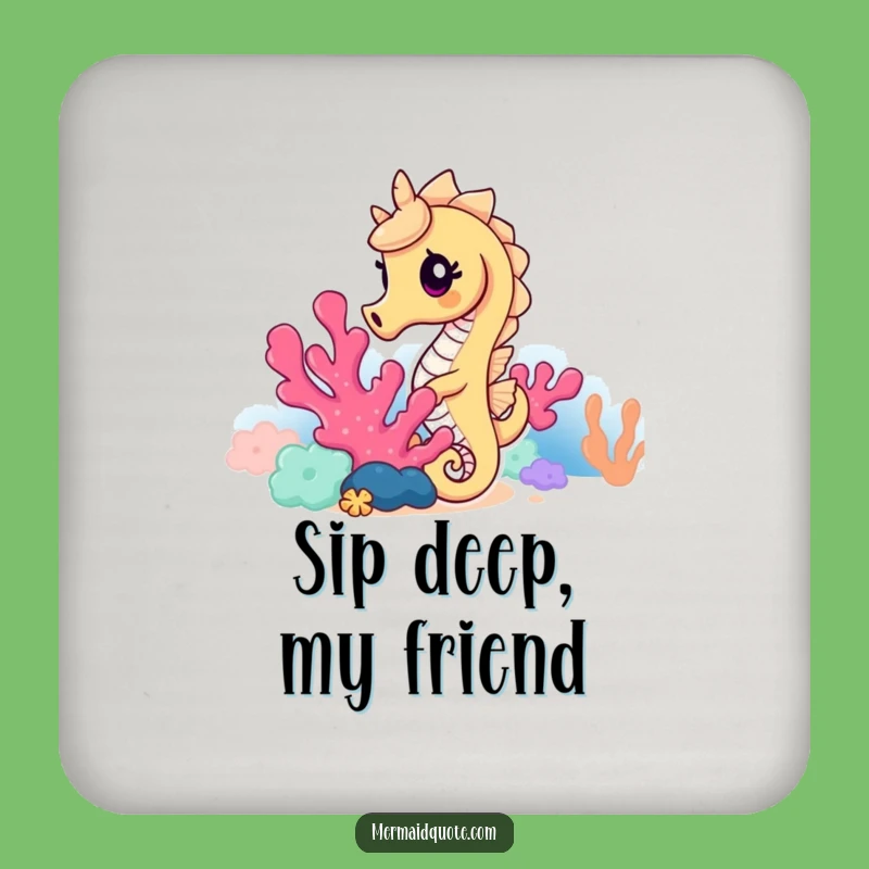 Funny Seahorse Coral Coaster Set: Protect Surfaces with Ocean Humor