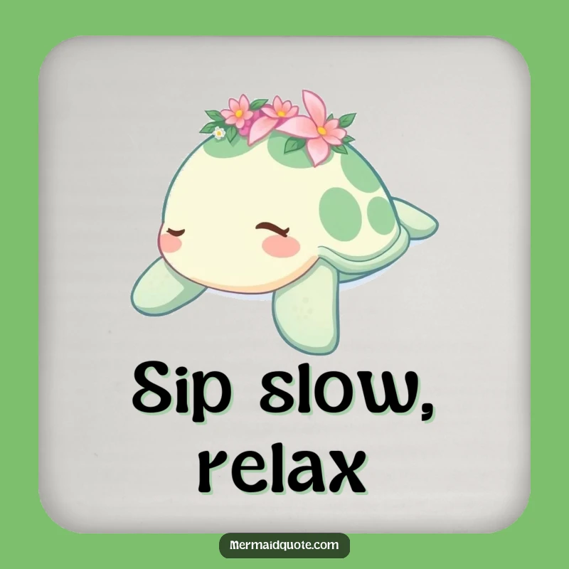 Funny Sleepy Turtle Drink Coaster - Protect Surfaces With Gentle Humor Gift!