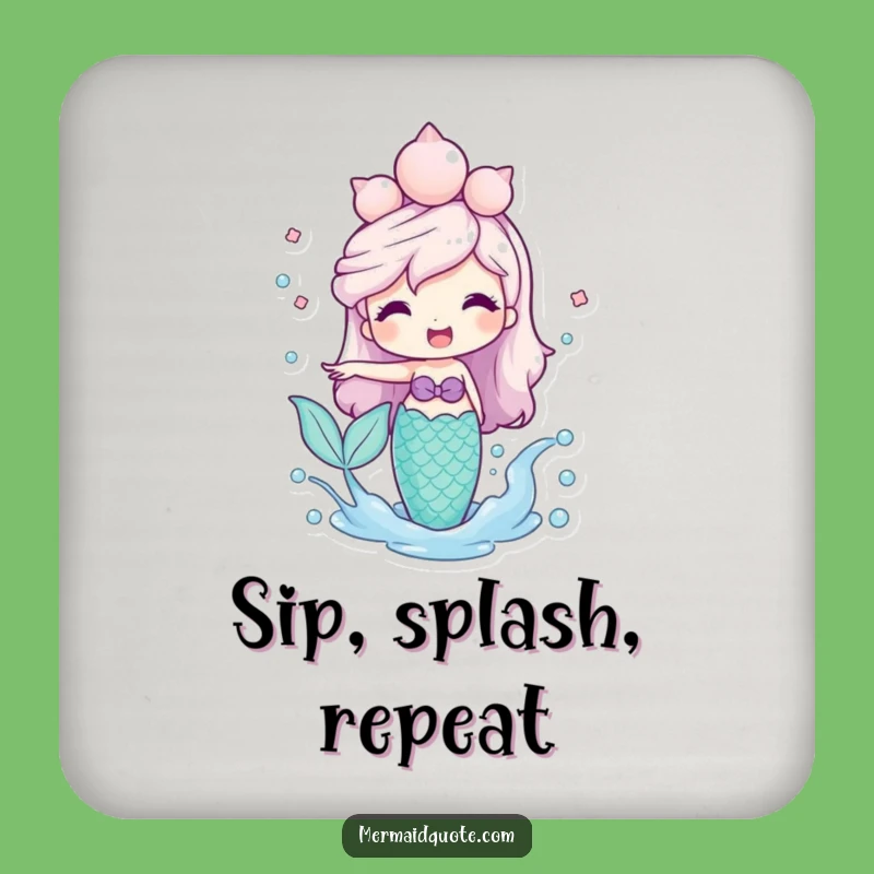Funny Mermaid Splashing Water Coaster Set: Sip with Seaside Fun!