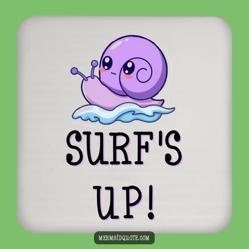 Funny Purple Sea Snail Coaster - Bubbly Eyes Surface protector, Unique Funny Gift
