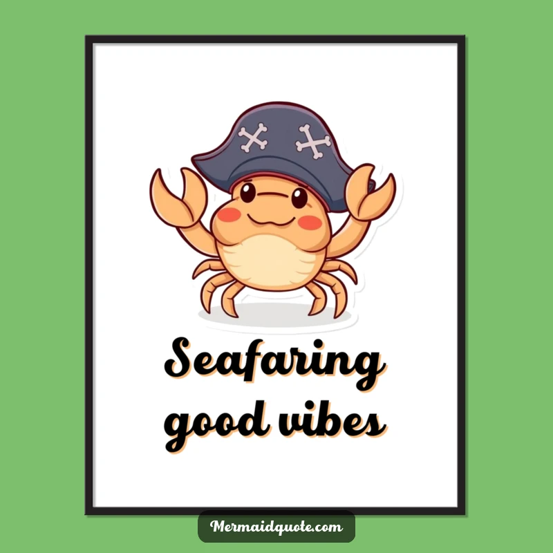 Funny Crab Pirate Poster: Hang Some Swashbuckling Humor!