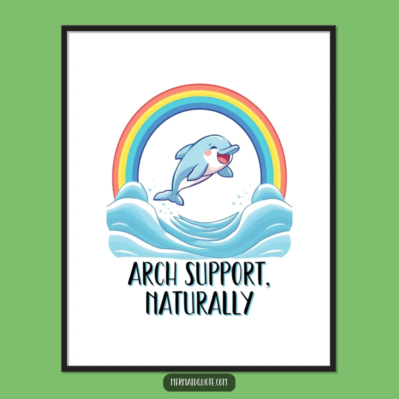 Funny Dolphin Rainbow Poster: Bring Ocean Joy and Laughter to Your Walls