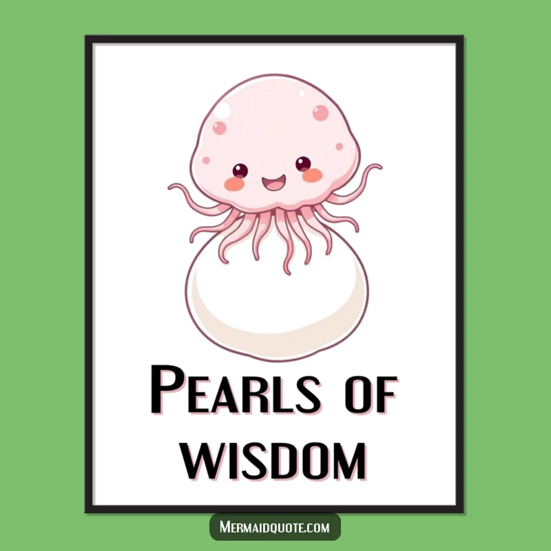 Funny Jellyfish Pearl Poster: Bouncing with Joyful Underwater Art